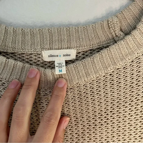 Urban outfitters Silence + Noise tan open knit sweater - Picture 3 of 8